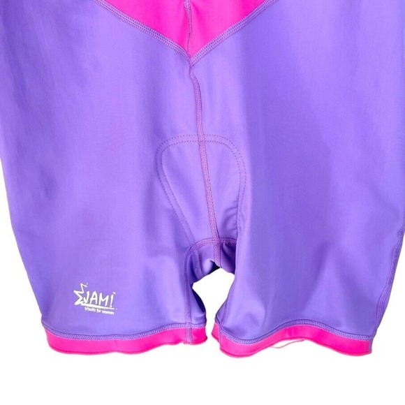 Jam! Triathlon TRISUIT Womens Size Large Purple Pink 1/2 Zip Rowing Sleeveless - Picture 3 of 9